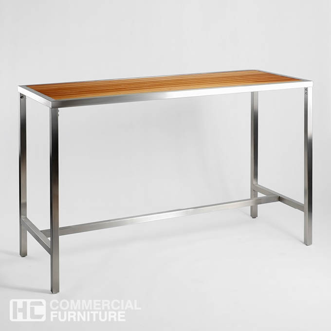 DB305 Teak Stainless Steel Dry Bar Table HCCF Commercial Furniture